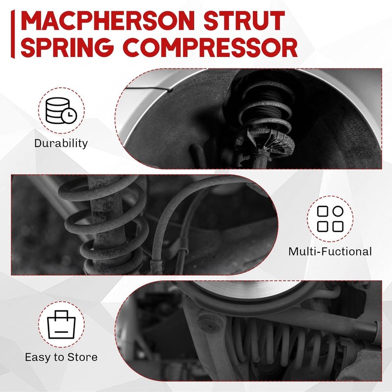 weyleity Macpherson Strut Spring Compressor Tool Kit | Heavy Duty Dual Coil Spring Compressor with Locking Pins, 13/16” Socket 1/2" Drive, 11.5" Range, Set of 2 for Suspension Work - Image 3